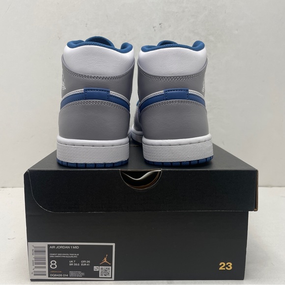 Nike Air Jordan 1 Retro Mid “True Blue/Cement Grey” 2023 - Picture 4 of 4